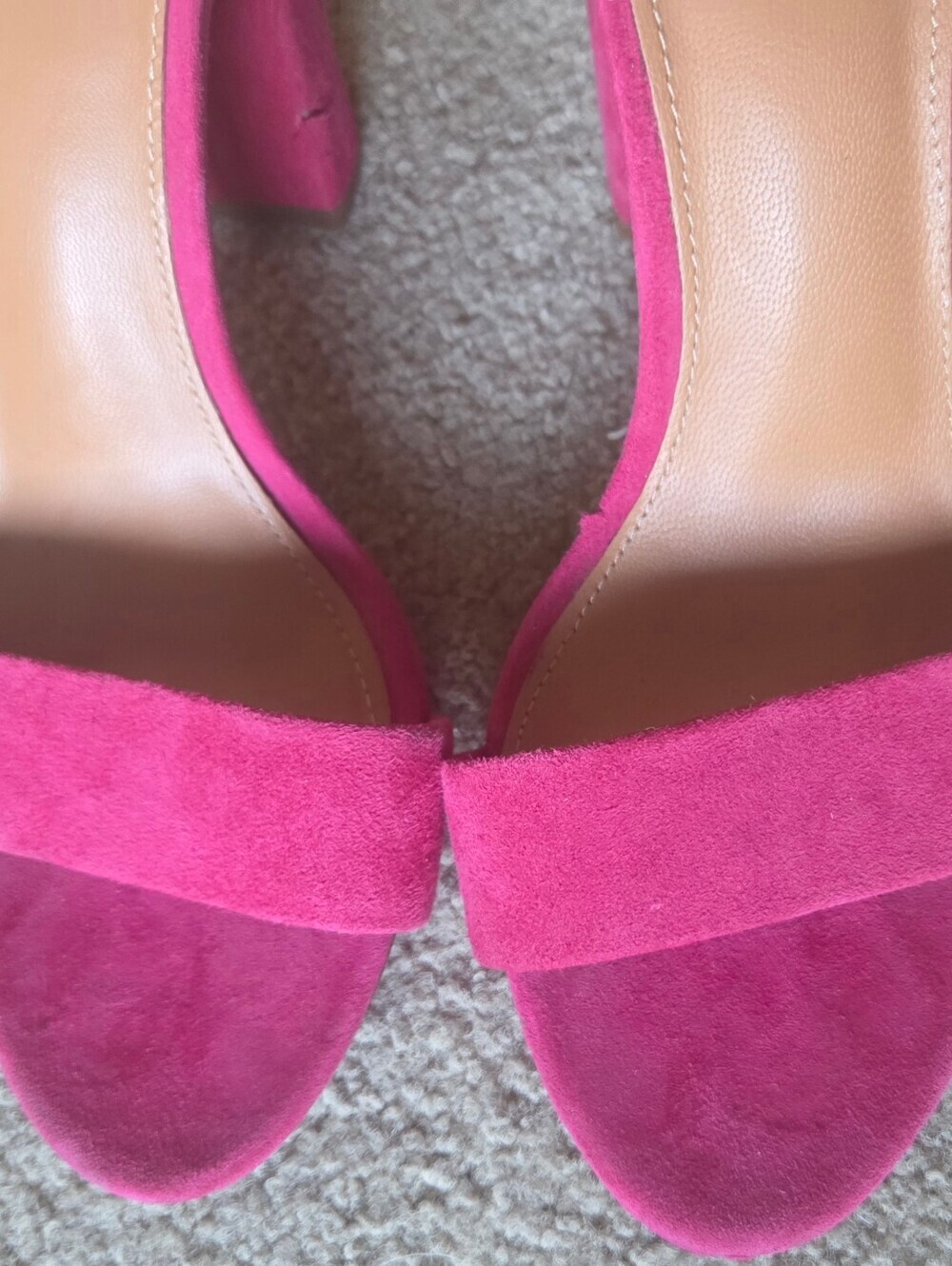 J. McLaughlin Madison Pink Suede Ankle Strap Block Heels Size 8 - Picture 5 of 10